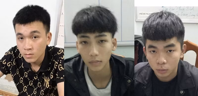 3 đối tượng hành hung em Nguyễn Thời Duy (học sinh lớp 12 Trường THPT Phước Long, tỉnh Bình Phước) đã ra đầu thú. Ảnh: kinhtedothi.vn