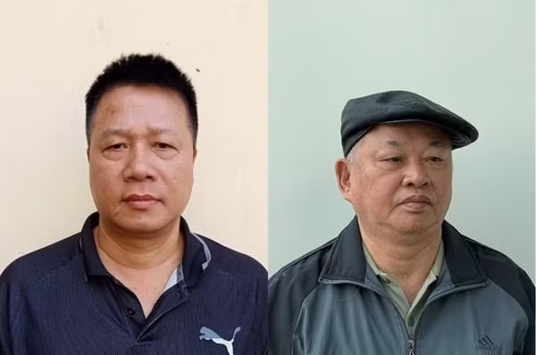 Bị can Trần Quang Tiến (trái) và bị can Đào Quốc Việt. Ảnh: CA cung cấp