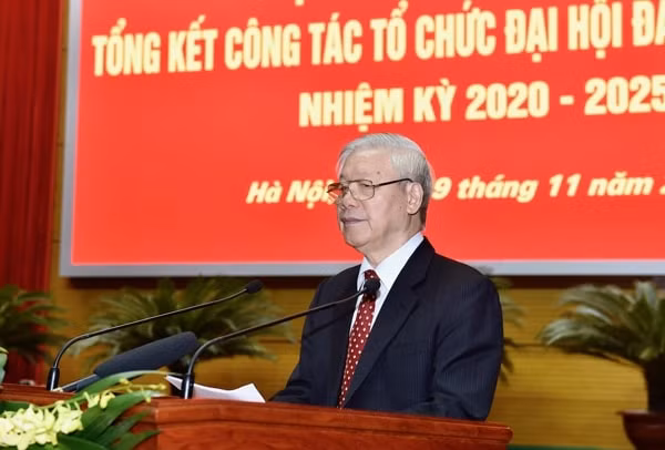 Tổng Bí thư, Chủ tịch nước Nguyễn Phú Trọng phát biểu chỉ đạo Hội nghị. Ảnh: VGP