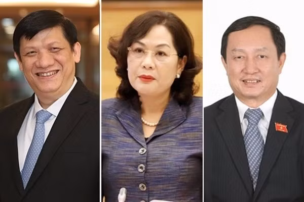 Ông Nguyễn Thanh Long, bà Nguyễn Thị Hồng, ông Huỳnh Thành Đạt (từ trái sang phải) vừa được Thủ tướng trình Quốc hội phê chuẩn bổ nhiệm