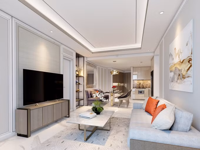 Các căn hộ Napoleon có diện tích từ 113m2 đến 125m2