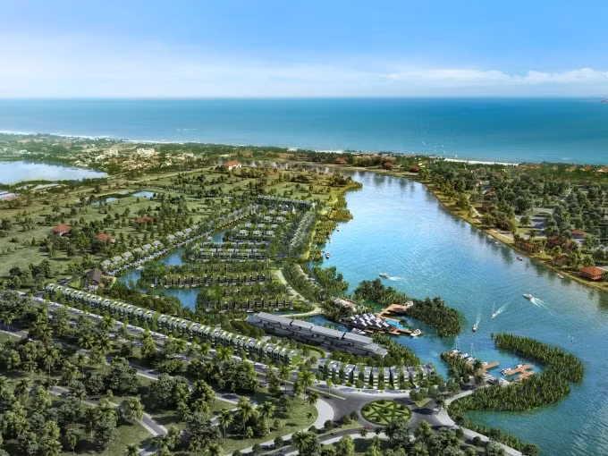 Phối cảnh dự án Casamia bên sông và hướng biển
