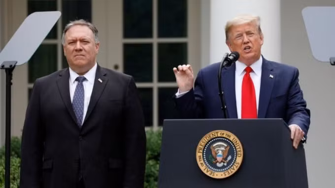 Tổng thống Mỹ Donald Trump tuyên bố Mỹ rời khỏi WHO. Ảnh: EPA