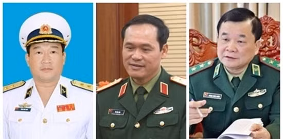 Các tân Thứ trưởng Bộ Quốc phòng: Phạm Hoài Nam; Vũ Hải Sản; Hoàng Xuân Chiến (từ trái sang)