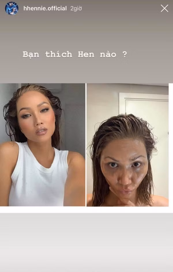 Thói quen tiếp xúc với mỹ phẩm trang điểm mỗi ngày khiến da H'Hen Niê chịu không ít tác động xấu.