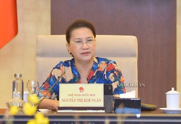 Chủ tịch Quốc hội Nguyễn Thị Kim Ngân phát biểu ý kiến. Ảnh: quochoi.vn