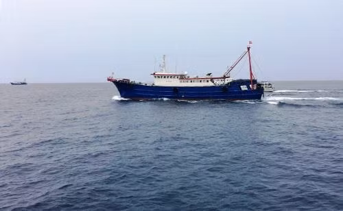 Bắt giữ tàu cá Trung Quốc giấu thi thể ngư dân Indonesia trong tủ đá. Ảnh: TL.