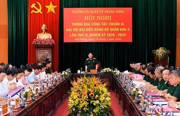 Hội nghị Thường vụ Quân ủy Trung ương thông qua công tác chuẩn bị Đại hội đại biểu Đảng bộ Quân khu 3 lần thứ IX, nhiệm kỳ 2020 - 2025. Ảnh: QĐND