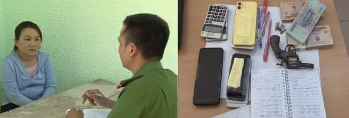 Đối tượng Nguyễn Thị Anh Thư và tang vật cơ quan công an thu giữ. Ảnh: Công an Quảng Nam