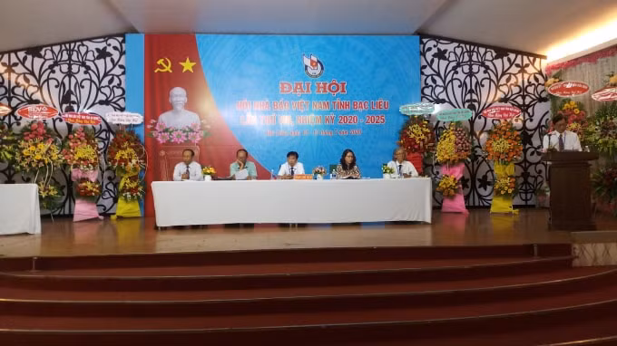 Quang cảnh Đại hội Hội Nhà báo Việt Nam tỉnh Bạc Liêu lần thứ VIII, nhiệm kỳ 2020 – 2025. (Ảnh: Minh Luân)
