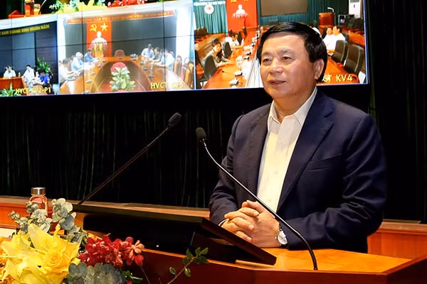 Ông Nguyễn Xuân Thắng phát biểu tại Hội nghị. Ảnh: hcma.vn
