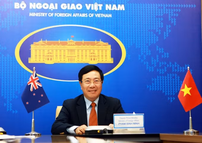 Phó Thủ tướng Phạm Bình Minh hội đàm trực tuyến với Bộ trưởng Ngoại giao New Zealand Nanaia Mahuta.