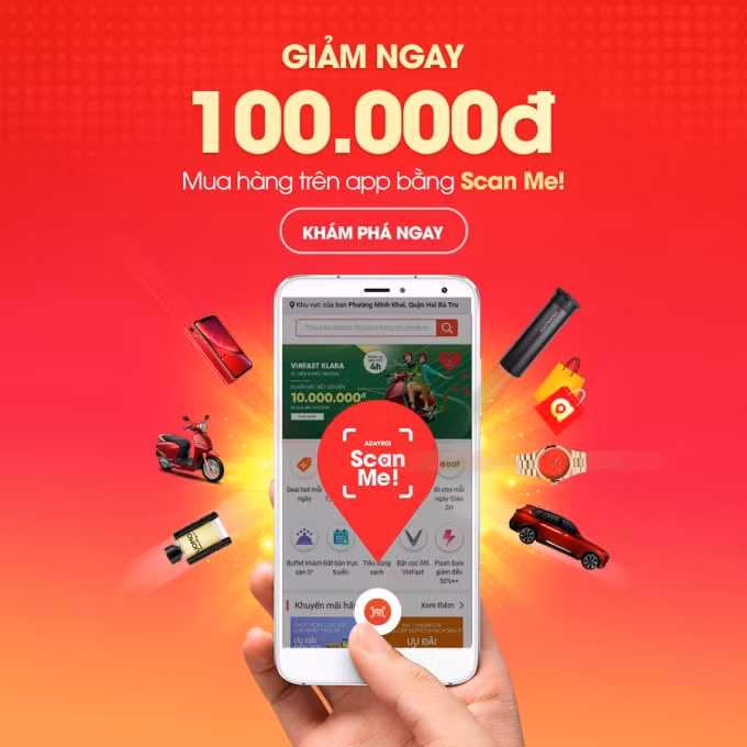 Trải nghiệm ngay Scan Me! để nhận quà tặng hấp dẫn từ Adayroi.