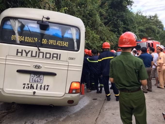 Hiện trường vụ tai nạn. Ảnh: C.T