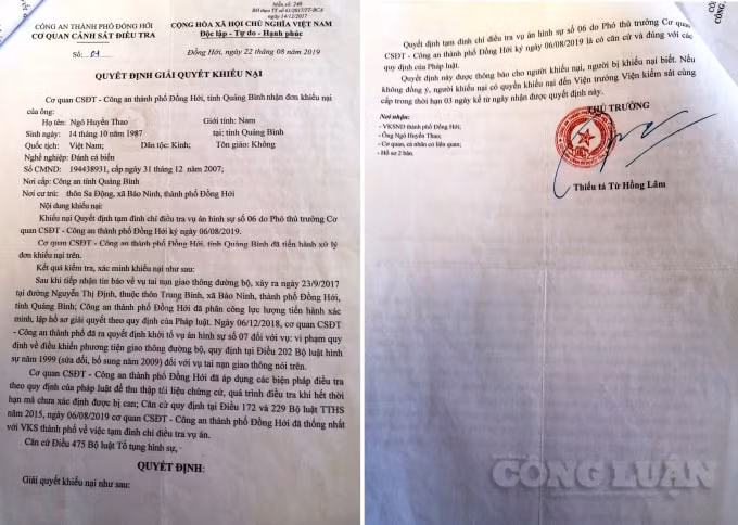 vu tngt tai dong hoi co quan csdt cong an tp dong hoi co dau hieu vi pham to tung nghiem trong hinh 3