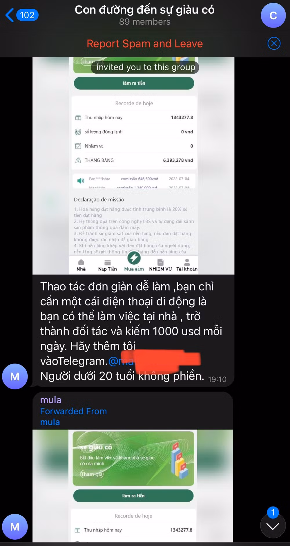 nhieu nguoi bi keu goi tham gia vao con duong den su giau co voi thu nhap 1000 usd ngay hinh 1