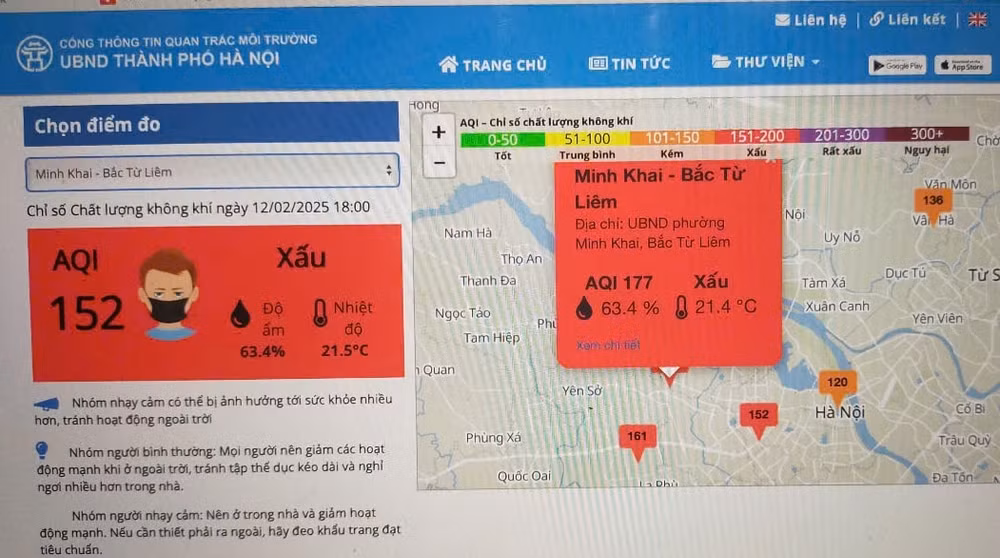 18h toi ha noi van la thanh pho dung dau the gioi ve o nhiem khong khi hinh 1