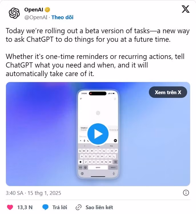 openai ra mat tinh nang beta tasks mo duong cho tuong lai cua chatgpt hinh 2
