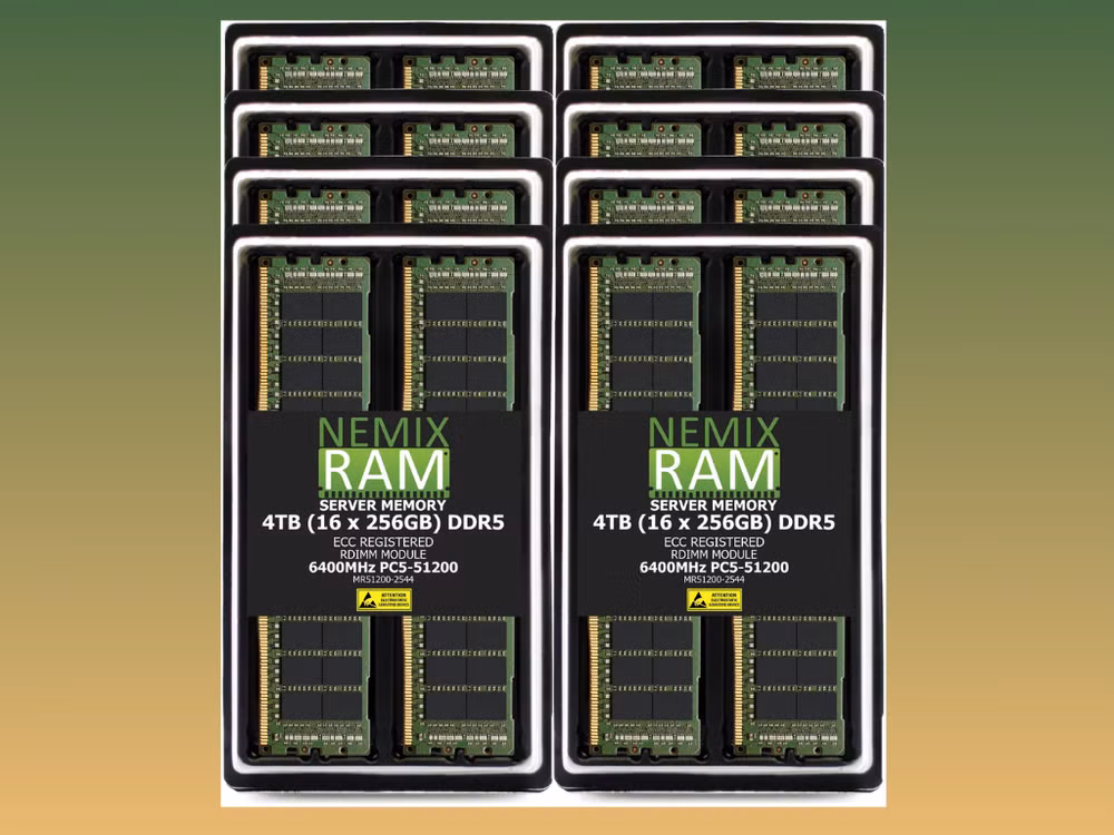 Bản dựng bộ kit RAM DDR5 RDIMM 4TB gồm 16 mô-đun của Nemix