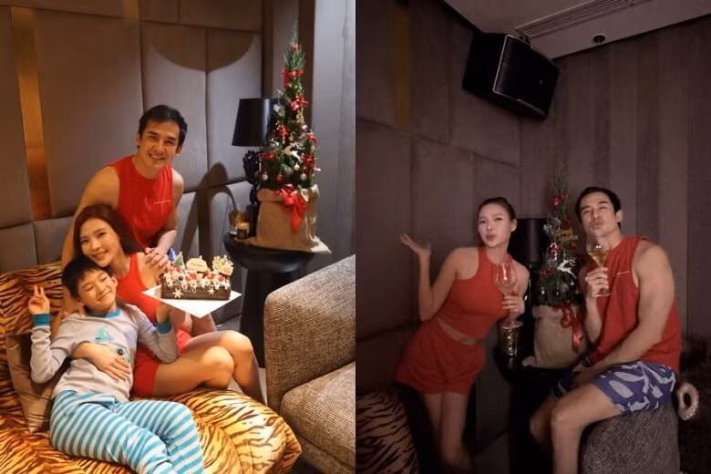 Gia đình Thúy Diễm đón Noel