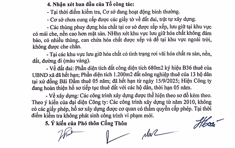 Biên bản kiểm tra ngày 2492025 của UBND xã Phù Đổng đối với Công ty Khánh Duy