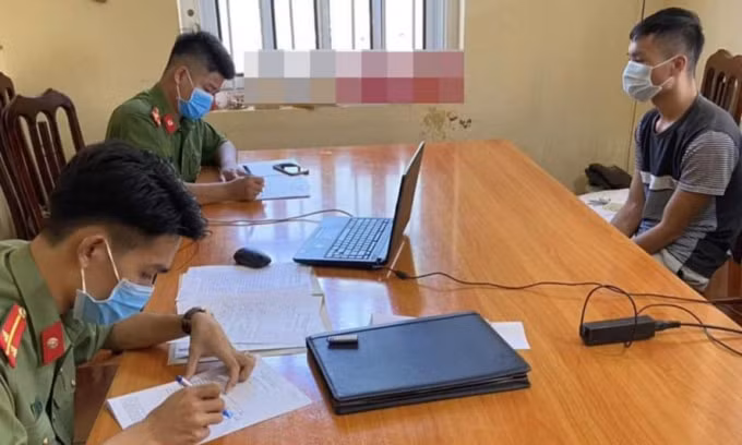Nam thanh niên đăng tin sai sự thật bị xử lý. Ảnh Công an cung cấp.