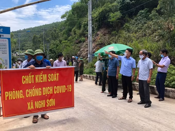 Khu vực phong tỏa xã Nghi Sơn, thuộc thị xã Nghi Sơn. Ảnh: CDC Thanh Hoá