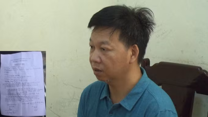 Vũ Trọng Thiên và tang vật vụ án. Ảnh: Công an Thanh Hóa