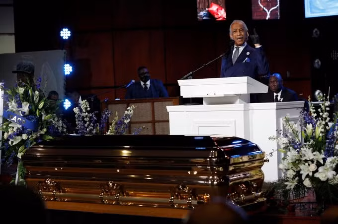 Al Sharpton phát biểu trong buổi lễ. Ảnh: Reuters
