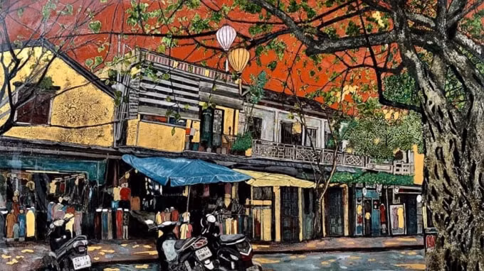 Một số tác phẩm sơn mài trong triển lãm lần thứ 5 của nhóm Sơn Ta.