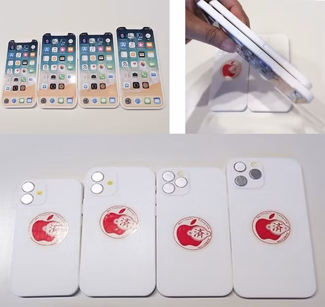 Mô hình iPhone 12 với khe SIM được đổi vị trí. Ảnh: Macotakara.