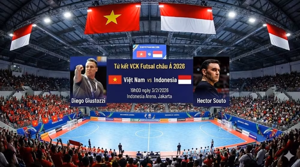 Việt Nam vs Indonesia - Tứ kết Futsal châu Á 2026