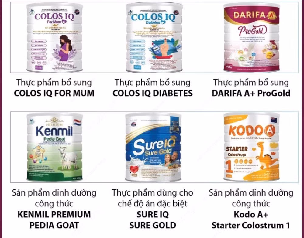 1 số sản phẩm sữa đã được xác định là hàng giả của Công ty cổ phần Dược quốc tế Rance Pharma, Công ty cổ phần Dược dinh dưỡng Hacofood được Bộ Công an công bố vào tháng 4/2025. Ảnh: TTXVN