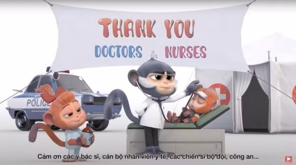 Video hoạt hình 3D của VinTaTa tri ân những “chiến binh” trên tuyến đầu trong cuộc chiến chống dịch Covid-19.