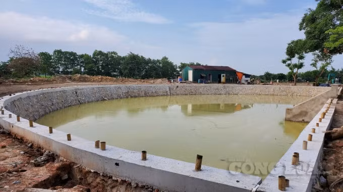 Hạng mục kè ao có dấu hiệu thi công không đáp ứng được yêu cầu về kỹ thuật.