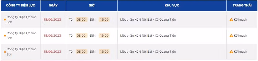 lich cat dien o ha noi 18 6 2023 nhieu dia diem tai huyen soc son me linh se nam trong ke hoach cat dien hinh 2