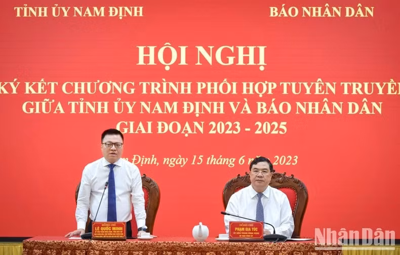 bao nhan dan va tinh uy nam dinh tang cuong hop tac nang cao hieu qua phoi hop tuyen truyen hinh 2