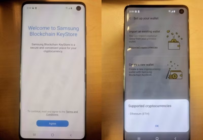 Galaxy S10 lộ ảnh hỗ trợ lưu trữ tiền điện tử.
