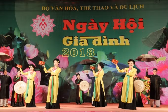 Một tiết mục văn nghệ tại Ngày hội Gia đình Việt Nam 2018. Ảnh: baovanhoa