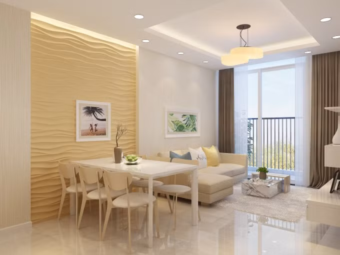 Không gian phòng khách của căn hộ