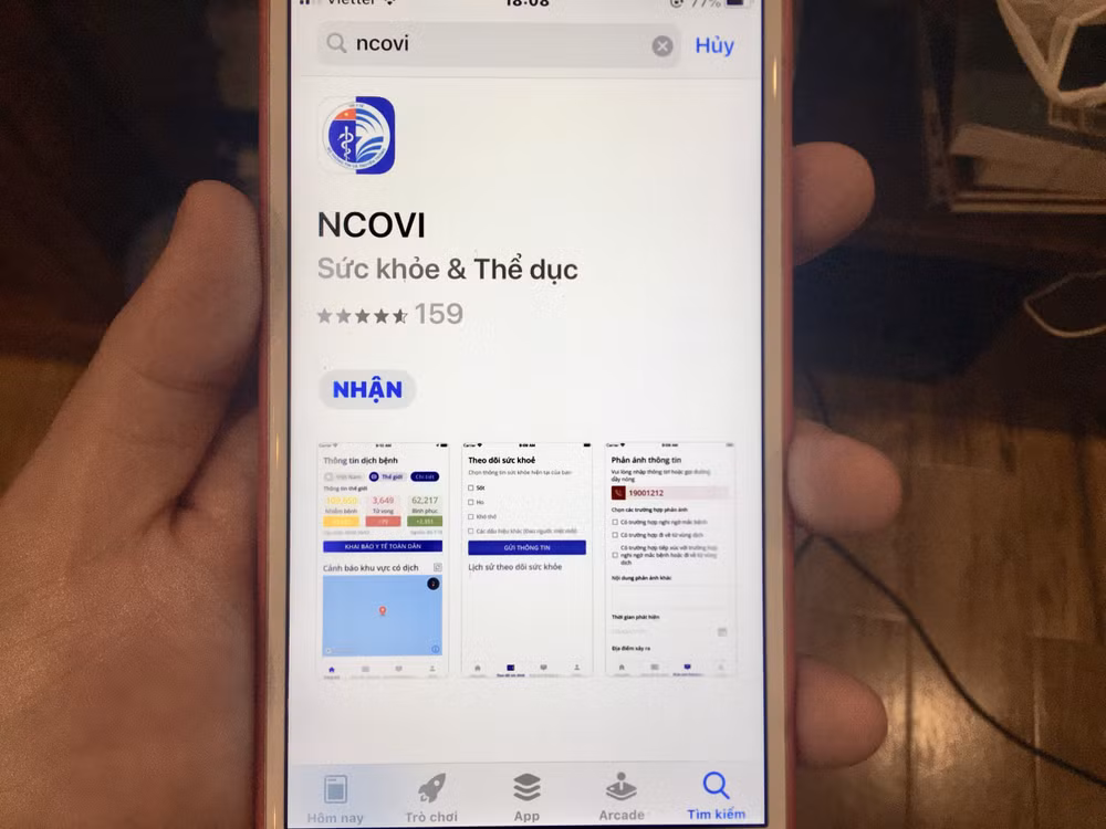 Ứng dụng khai báo y tế tự nguyện toàn dân NCOVI.