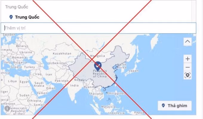Facebook đã xoá Trường Sa, Hoàng Sa ra khỏi bản đồ Trung Quốc.