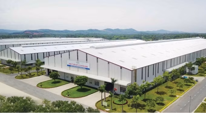Toàn cảnh nhà máy sản xuất xe chuyên dụng của THACO tại Chu Lai - Quảng Nam.