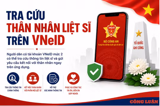 5 bước tra cứu thân nhân liệt sĩ trên VNeID