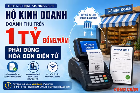 Hộ kinh doanh doanh thu trên 1 tỷ đồng/năm phải dùng hóa đơn điện tử