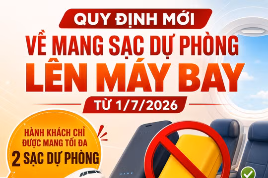 Từ 1/7: Áp dụng quy định mới về sạc dự phòng khi đi máy bay