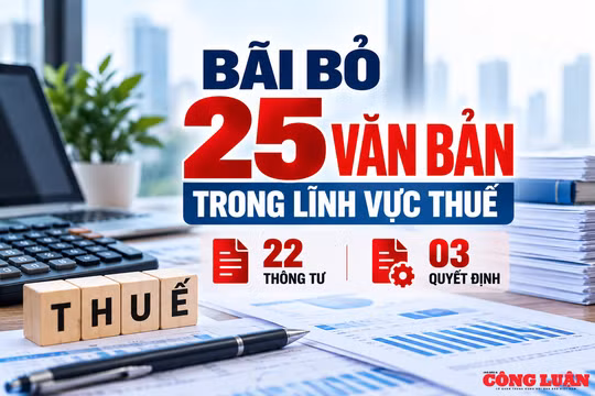 Bãi bỏ 25 văn bản trong lĩnh vực thuế từ hôm nay