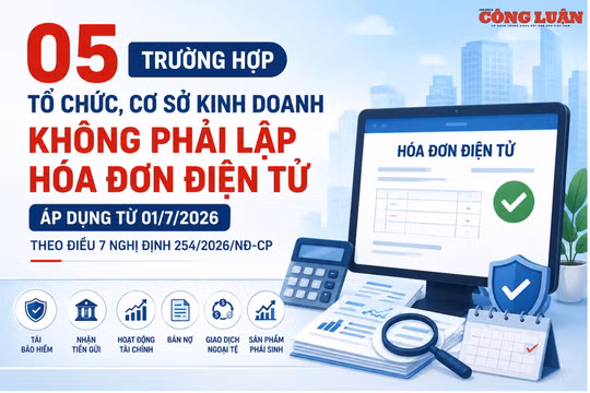 5 trường hợp tổ chức, cơ sở kinh doanh không phải lập hóa đơn điện tử