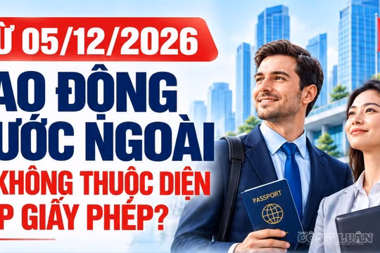 Từ 5/12/2026, những trường hợp lao động nước ngoài không thuộc diện cấp giấy phép