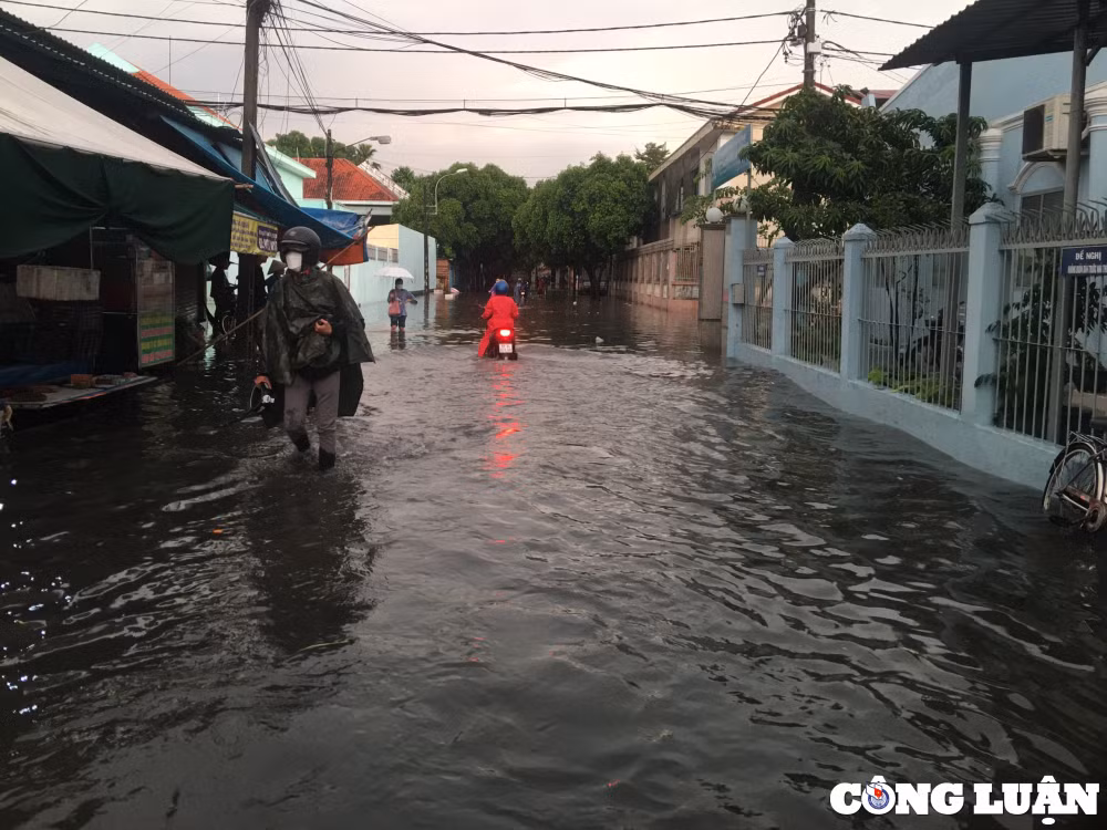 duong o tp thu duc menh mong nuoc sau con mua lon nguoi dan tu tay moi rac tai cong thoat nuoc hinh 10